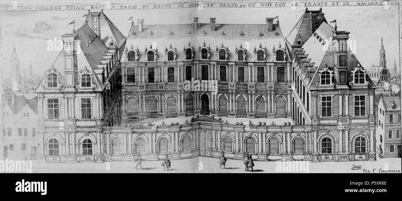 N/A. Français : Le collège royal, futur collège de France, dessiné par Claude Chastillon - 1612 . 1612. Claude Chastillon (1559-1616) Noms alternatifs Claude Chatillon ; Claude Châtillon Description architecte, ingénieur civil, et le dessinateur topographe Date de naissance/décès 1559 ou 1560 27 avril 1616 Lieu de naissance/décès Châlons-en-Champagne Paris lieu de travail France contrôle d'autorité : Q1096583 VIAF:17524239 ISNI:0000 0000 8687 4999 ULAN:500028298 RCAC:nr94005144:WGA, Claude CHASTILLON WorldCat 367 Collegeroial Banque D'Images