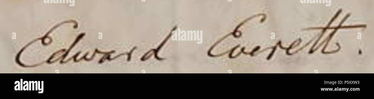 494 Edward Everett signature Banque D'Images