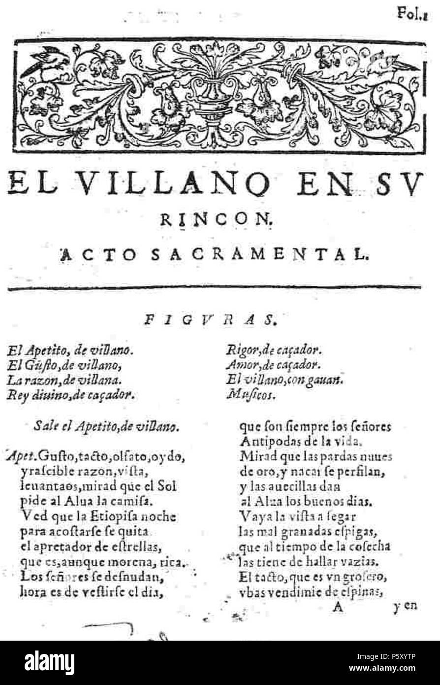 502 El villano en su rincon (auto sacramental) Banque D'Images