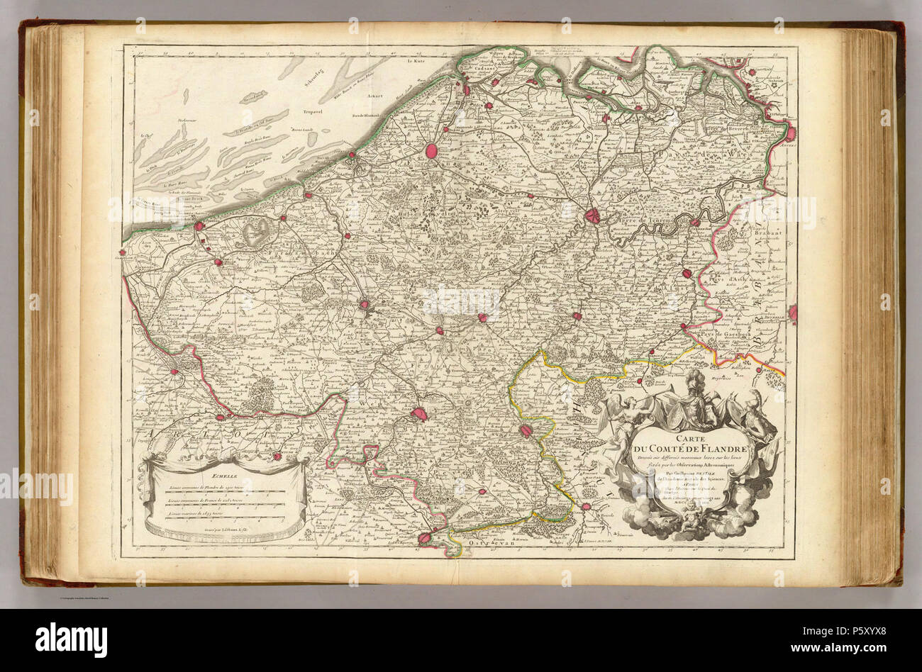 N/A. Anglais : comté de Flandre en 1704 . 1704. Lisle, Guillaume de, 1675-1726 384 Comté de Flandre en 1704 Banque D'Images
