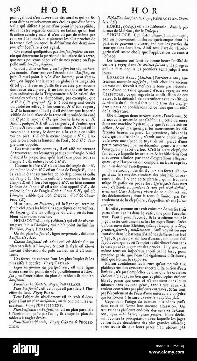 N/A. English : encyclopédie, ou Dictionnaire raisonné des sciences, des arts et des métiers, volume 8. à partir de 1751 jusqu'à 1772. Denis Diderot et Jean Le Rond d'Alembert. 511 ENC 8-0298 Banque D'Images