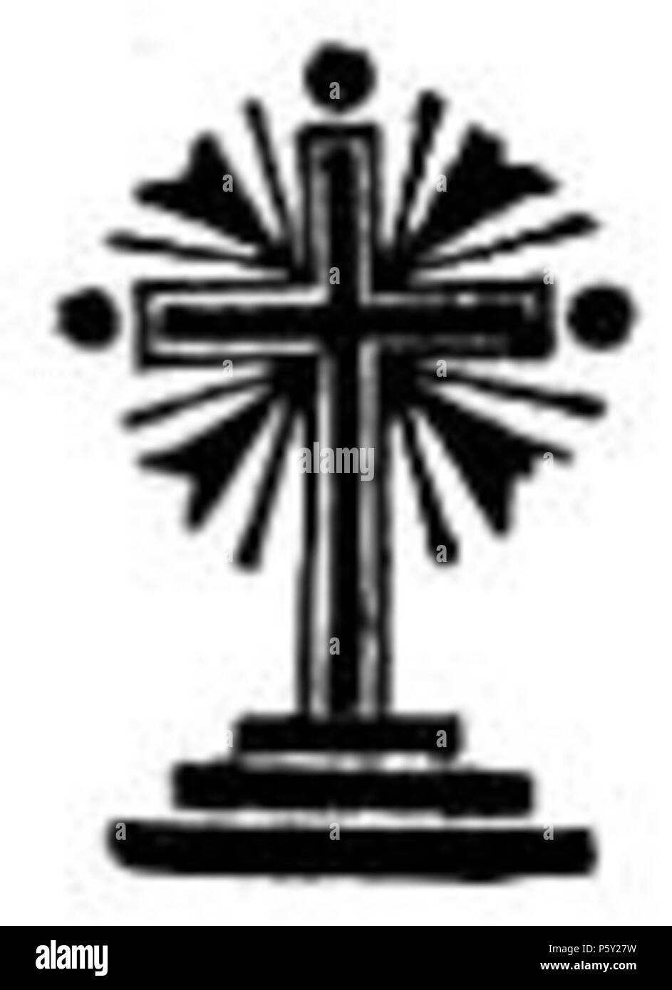 N/A. Français : Dibuix d'una creu de calvari. 1849 s.a.. 390 Creu calvari - Sant sacrifici de la Missa Banque D'Images