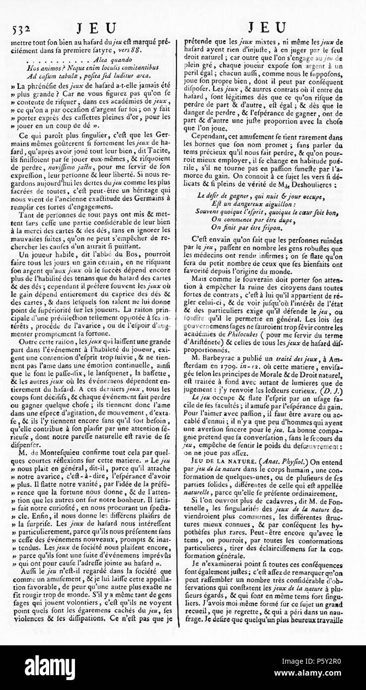 N/A. English : encyclopédie, ou Dictionnaire raisonné des sciences, des arts et des métiers, volume 8. à partir de 1751 jusqu'à 1772. Denis Diderot et Jean Le Rond d'Alembert. 512 ENC 8-0532 Banque D'Images