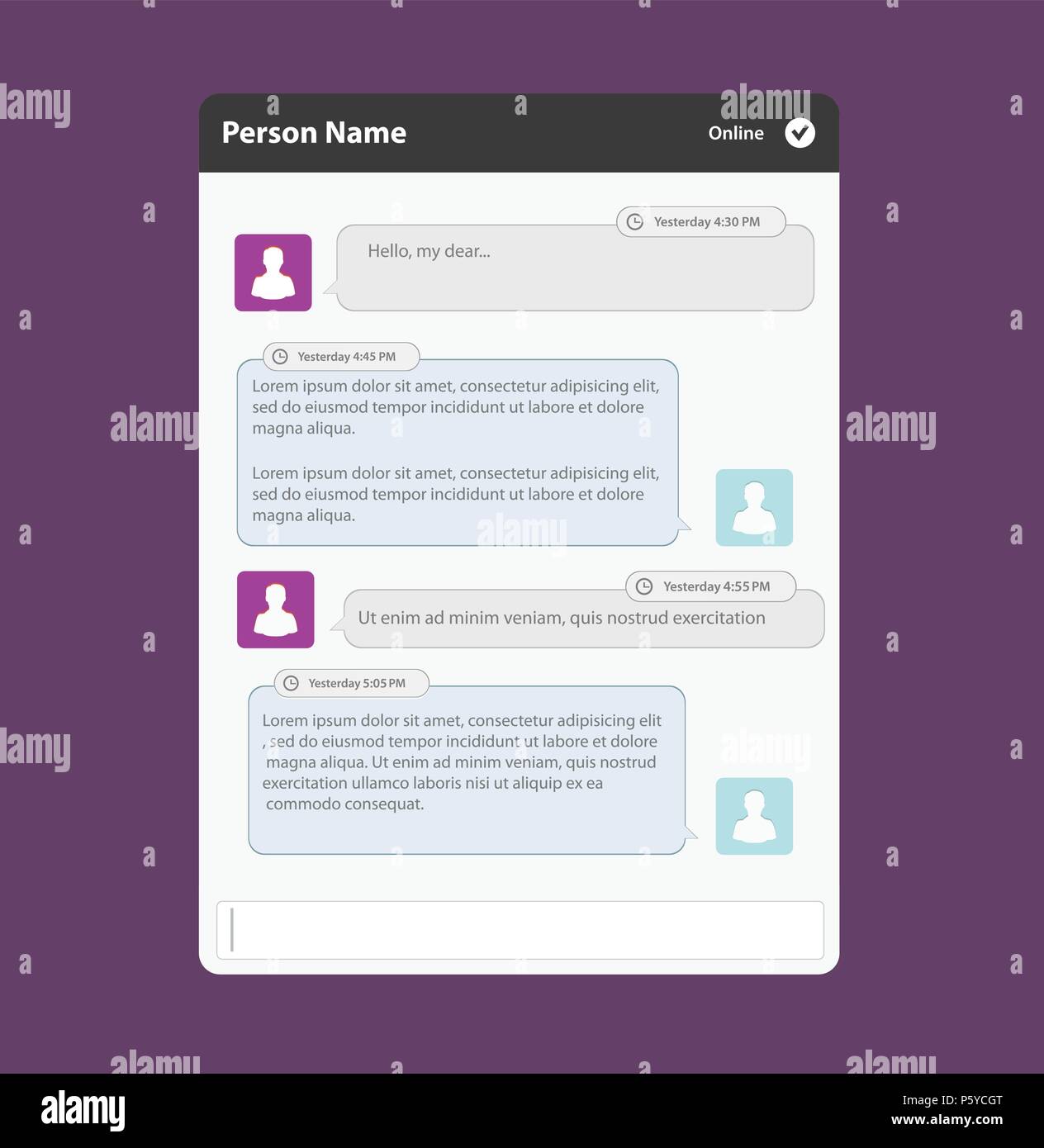 Les boîtes de message images chat vecteur pour votre texte. Illustration de Vecteur