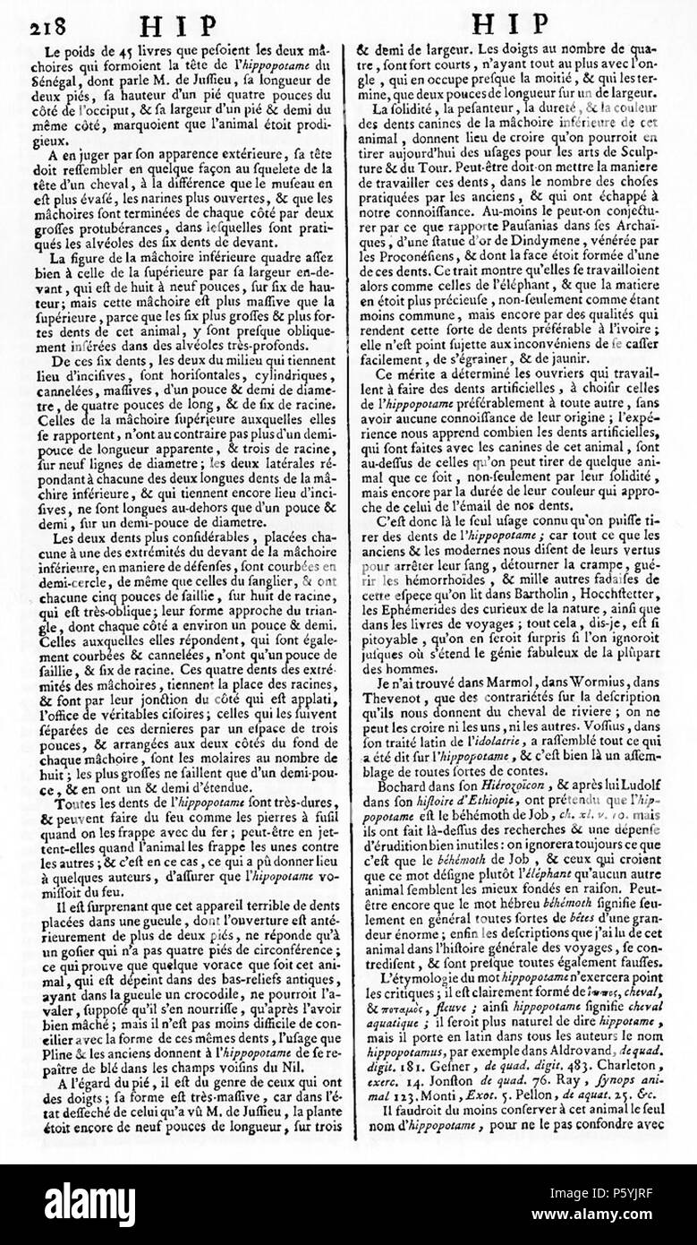 N/A. English : encyclopédie, ou Dictionnaire raisonné des sciences, des arts et des métiers, volume 8. à partir de 1751 jusqu'à 1772. Denis Diderot et Jean Le Rond d'Alembert. 510 ENC 8-0218 Banque D'Images