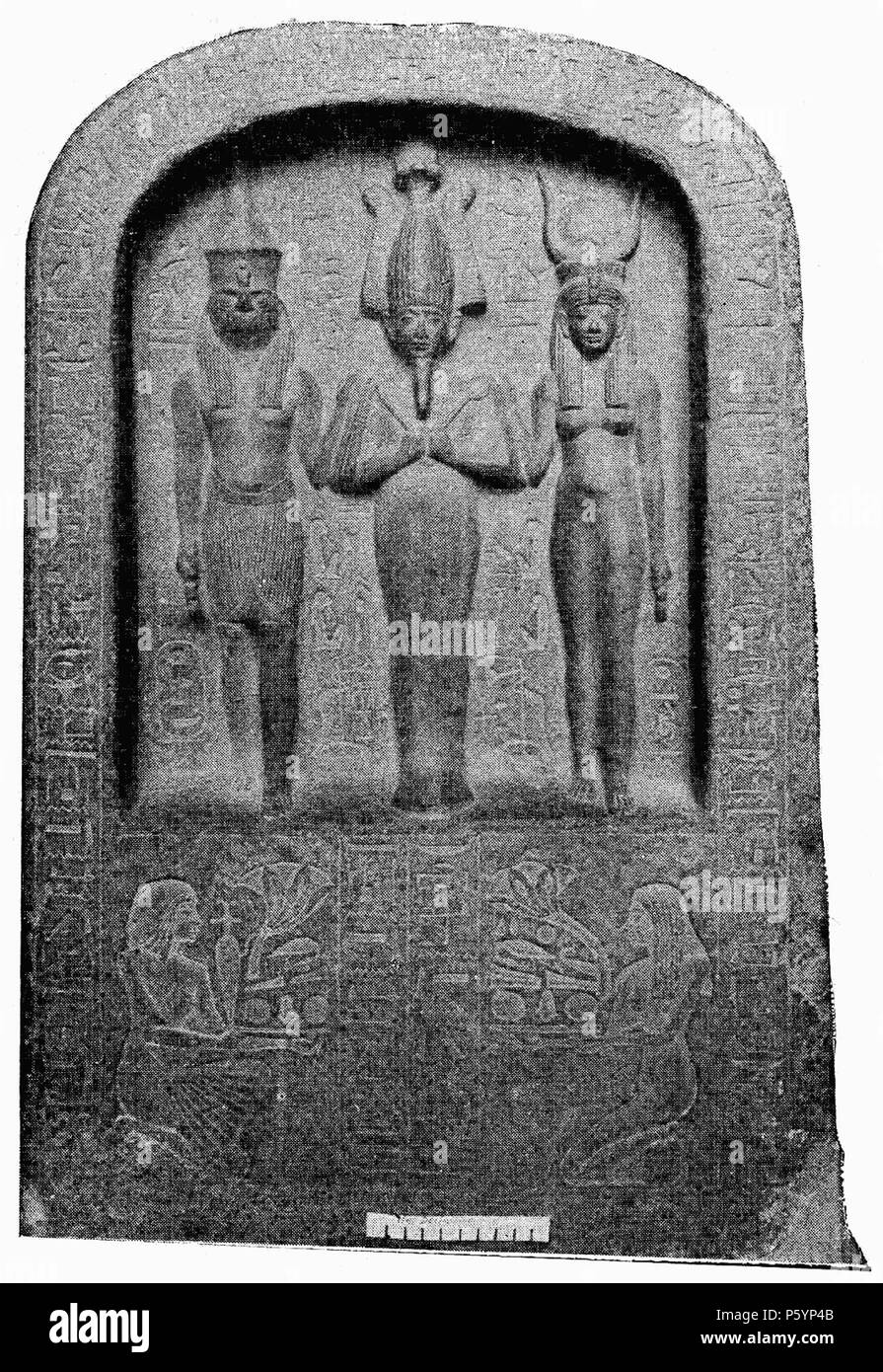 400 D184-Isis et Osiris entre Horus.-L2-CH6 Banque D'Images