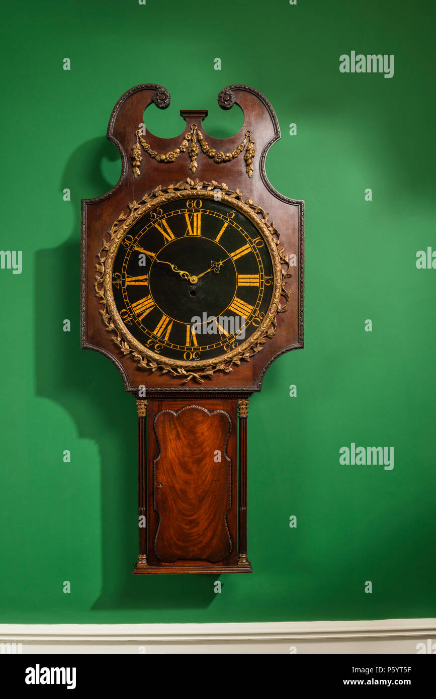 Close-up de l'horloge de mur vert Banque D'Images