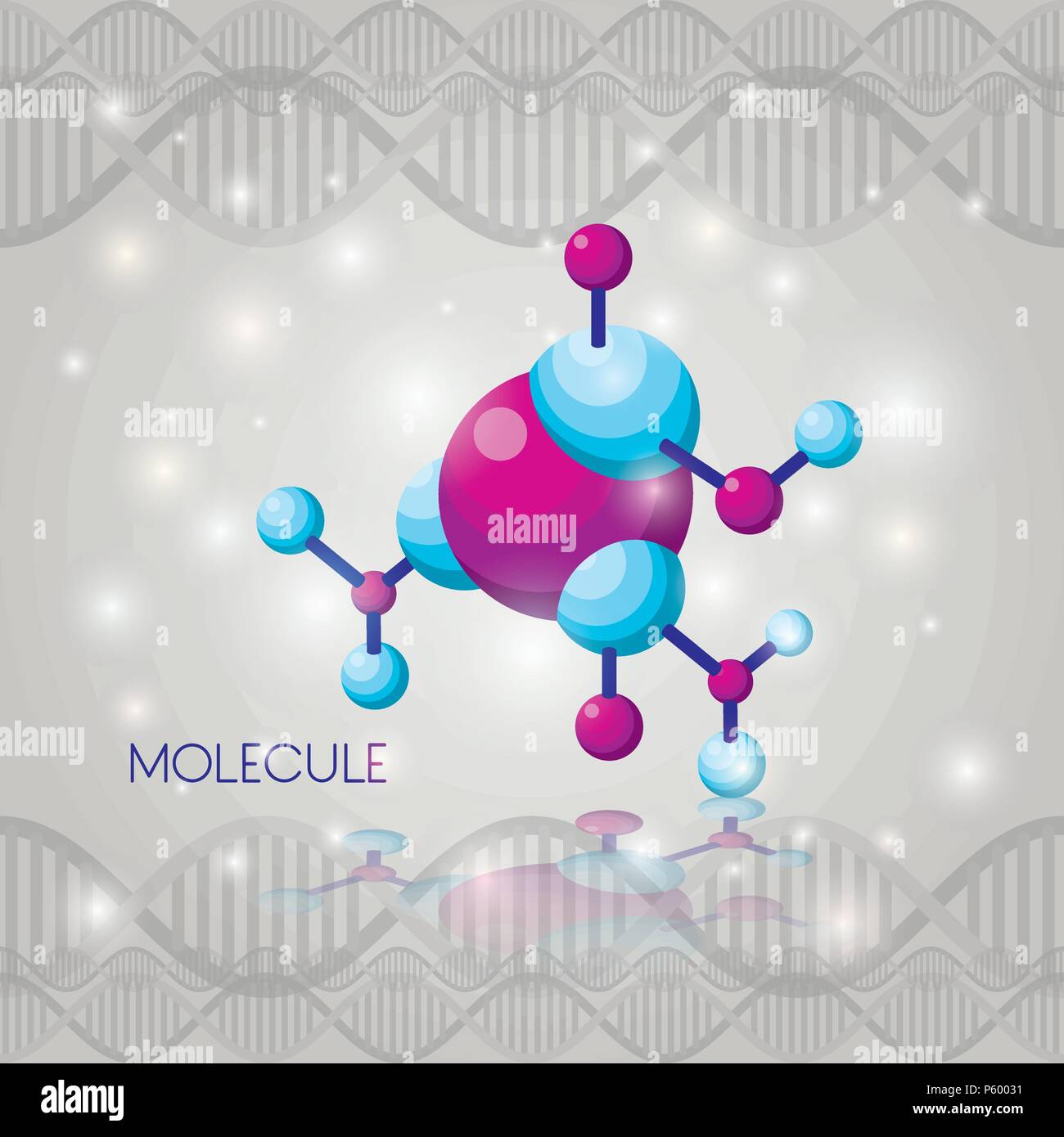 La structure de l'icône de molécule chimique Illustration de Vecteur