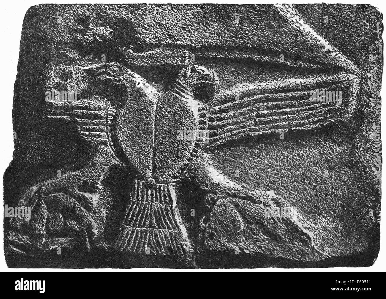 398 D034-l'aigle bicéphale, bas-relief d'hetéen euyuk.-L2-CH4 Banque D'Images