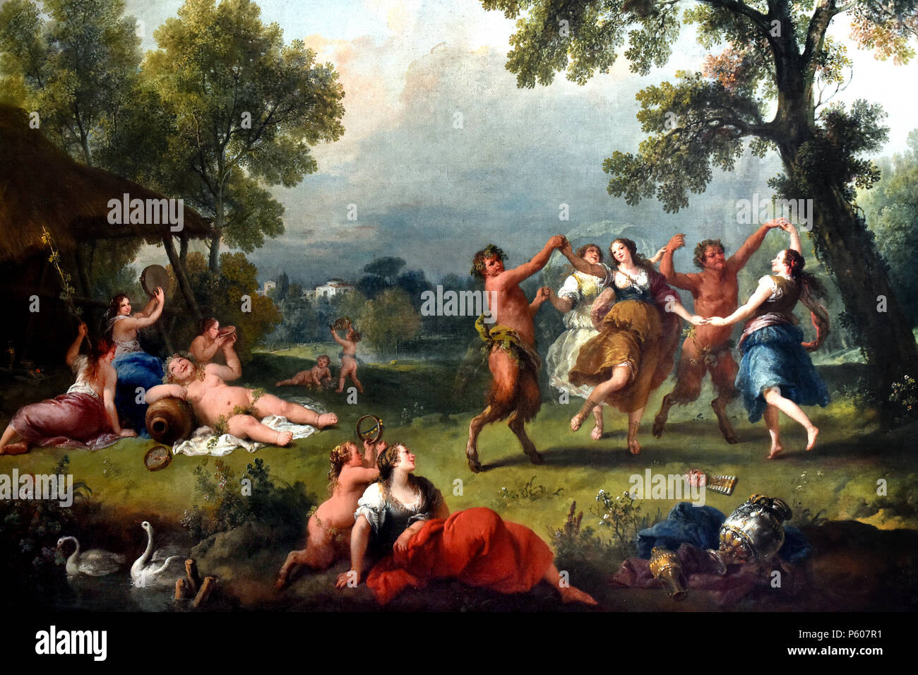 Gravure Ancienne XIXe Siècle - Bacchanale Rustique, Bacchus, Art Antique, Numérotée