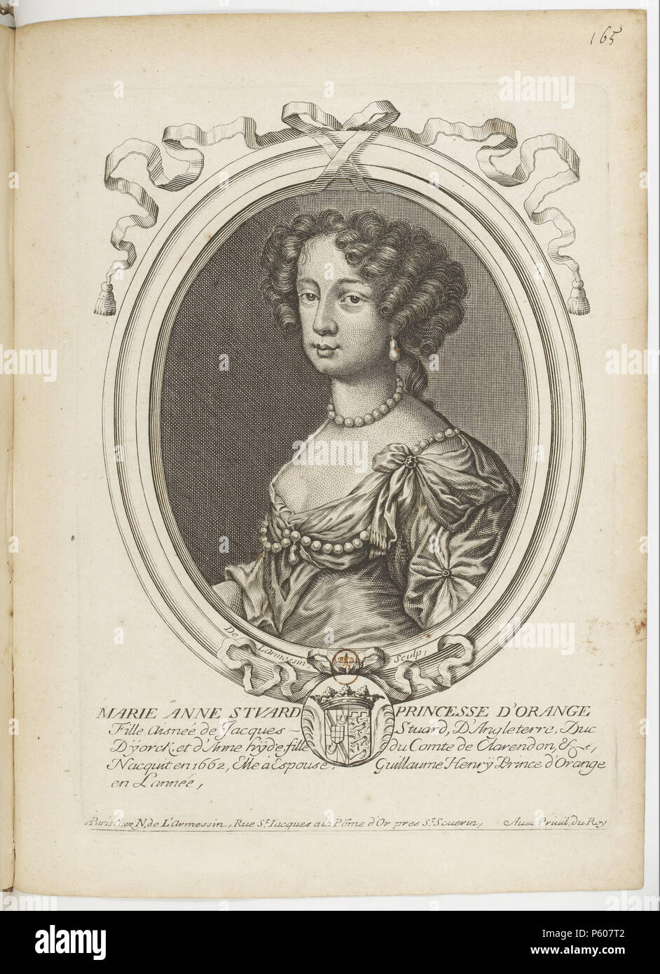 531 estampes par Nicolas de Larmessin.f170.Marie II, reine d'Angleterre, d'Écosse et d'Irlande Banque D'Images