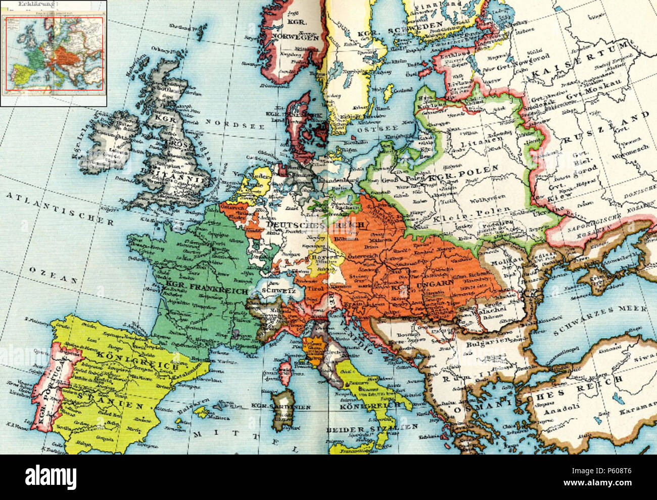 N/A. Anglais : Carte de l'Europe en 1740. 1740. F. W. Putzger (1849-1913)  535 l'Europe en 1740 Photo Stock - Alamy
