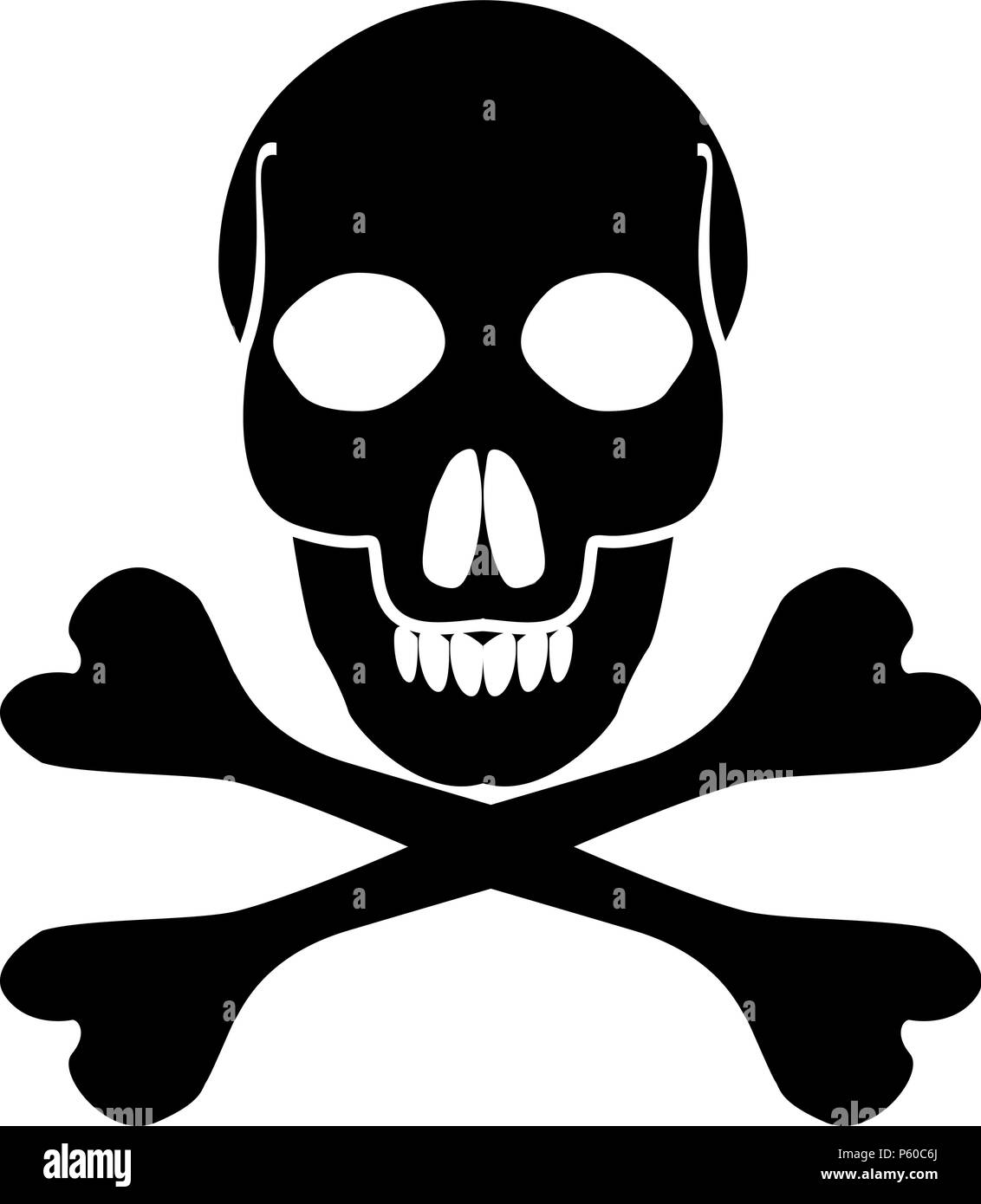 La mort mort crâne, danger poison ou icône plate pour les applications et sites web Illustration de Vecteur