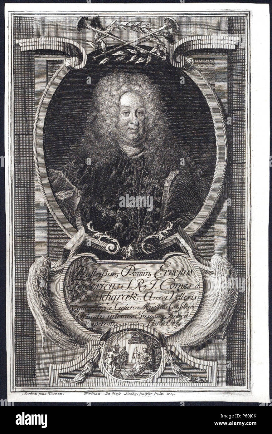 N/A. Deutsch : Graf Ernst Friedrich Windisch-Graetz (1670-1727) . 1719. Auerbach pinx., Christian Albrecht Wortmann (1680-1761) sculps. 523 Ernst Friedrich von Windisch-Graetz Banque D'Images