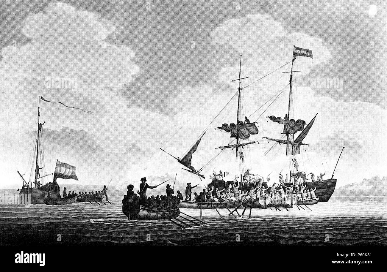 N/A. Anglais : Expedition dans l'estuaire de l'Escaut - 20 mars 1793 - capture de navires de la marine française bij Marine néerlandaise sloops : Expeditie Nederlands op de Schelde - 20 maart 1793 - verovering van Franse Marineschepen Marinesloepen Nederlandse porte . 1793. B.Pollard 541 Expeditie Schelde 1793 verovering Franse schepen Nederlandse sloepen porte 01 Banque D'Images