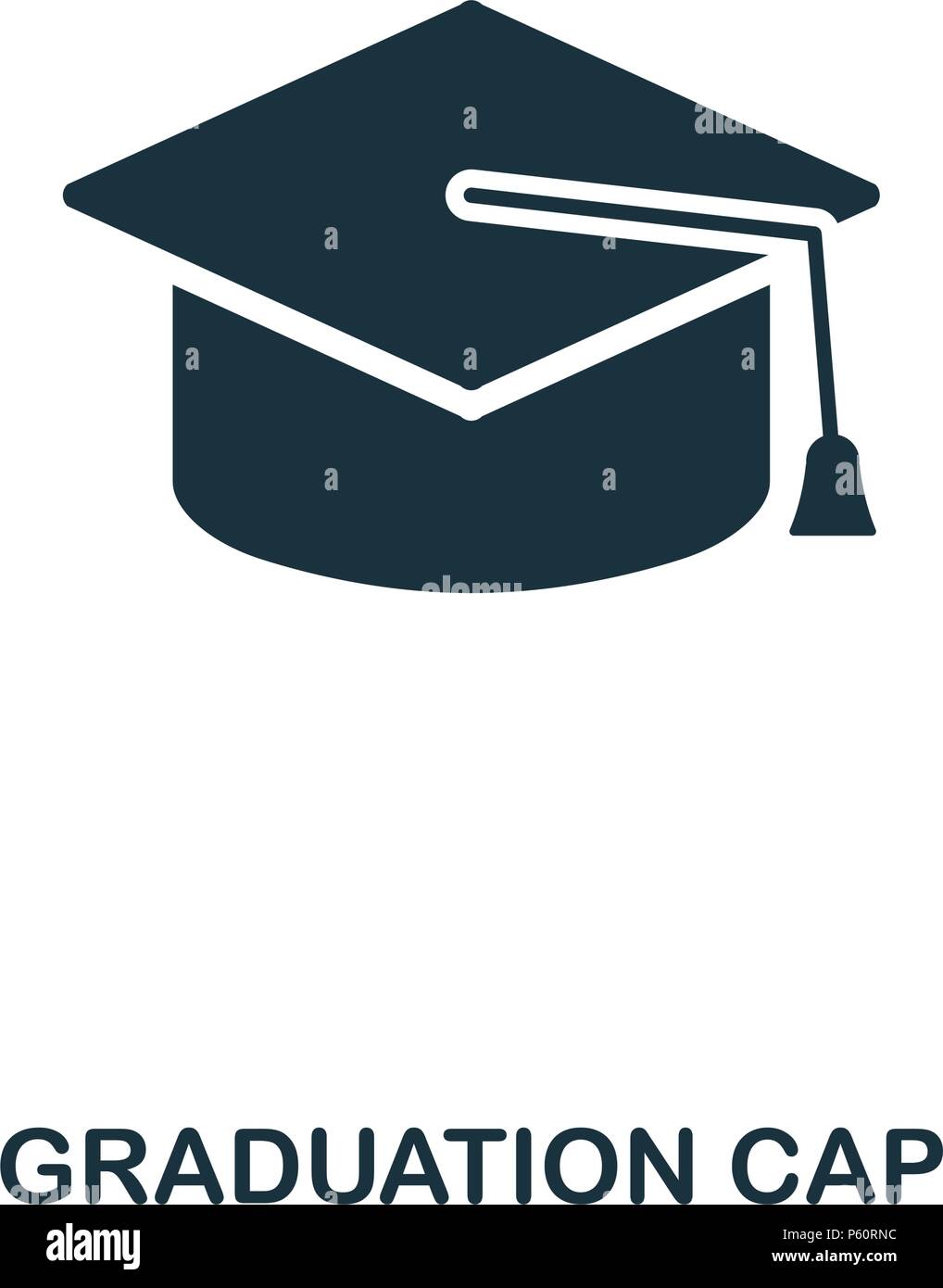 Graduation Cap icône. L'icône de style de ligne design. L'ASSURANCE-CHÔMAGE. Illustration de graduation cap icône. Les pictogrammes isolé sur blanc. Prêt à utiliser dans la conception de sites web, applications, logiciel, imprimer. Illustration de Vecteur