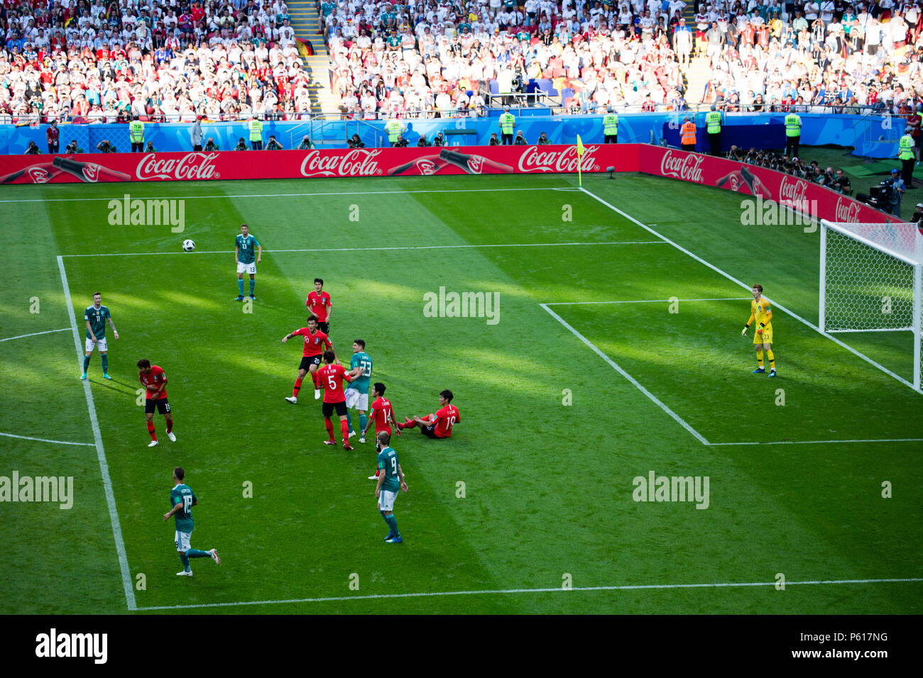 L'équipe nationale de football de Corée République bat l'Allemagne lors de la Coupe du Monde Russie 2018 à Kazan en Russie. Banque D'Images