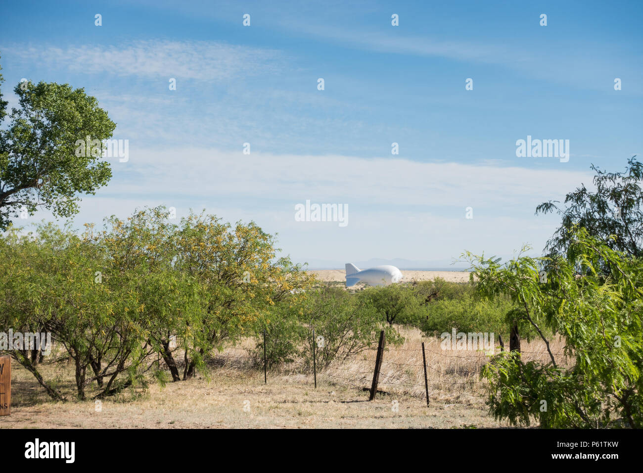 Border patrol dirigeable, avec système radar aérostat à Sierra Vista, Arizona Banque D'Images