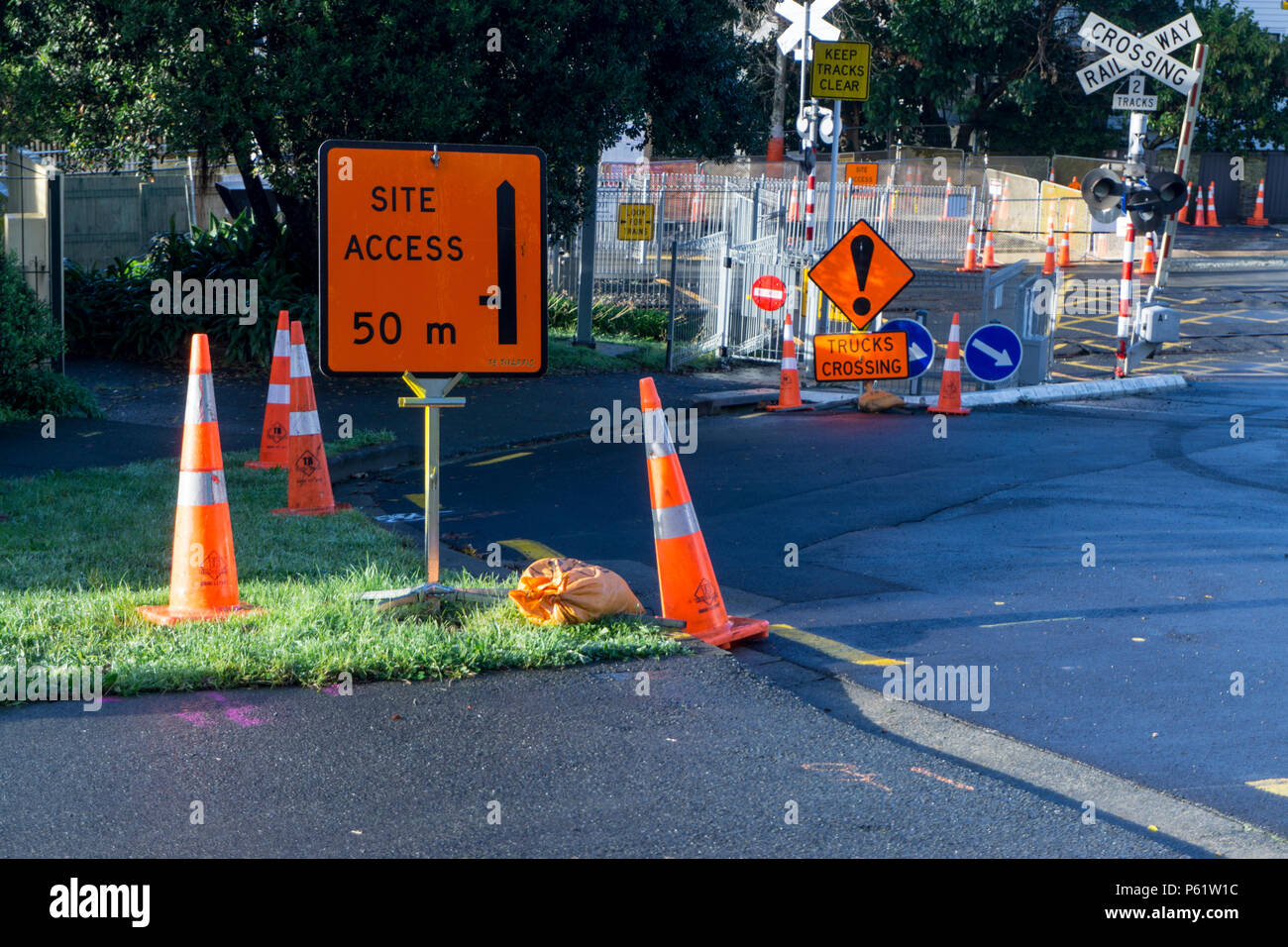 Auckland, Nouvelle-Zélande en 2018. Passage à niveau de Newmarket Banque D'Images