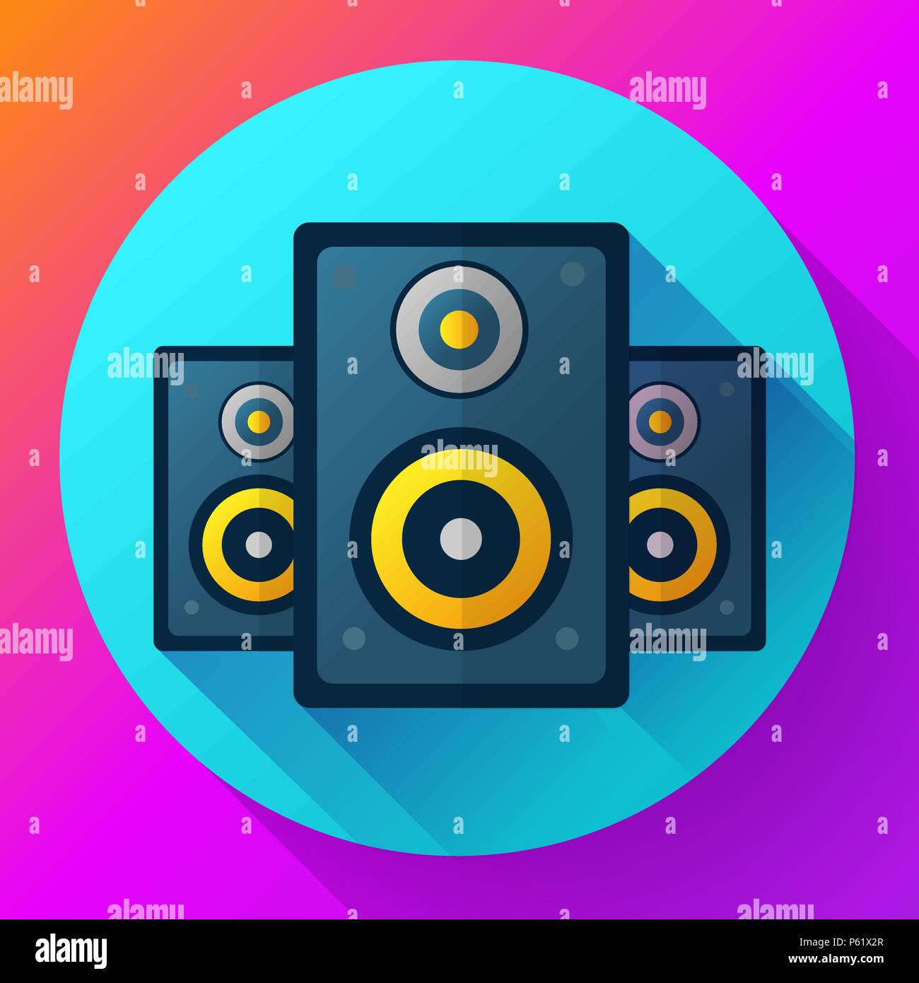 Icône de la musique et des médias de l'audio icône haut-parleur Illustration de Vecteur