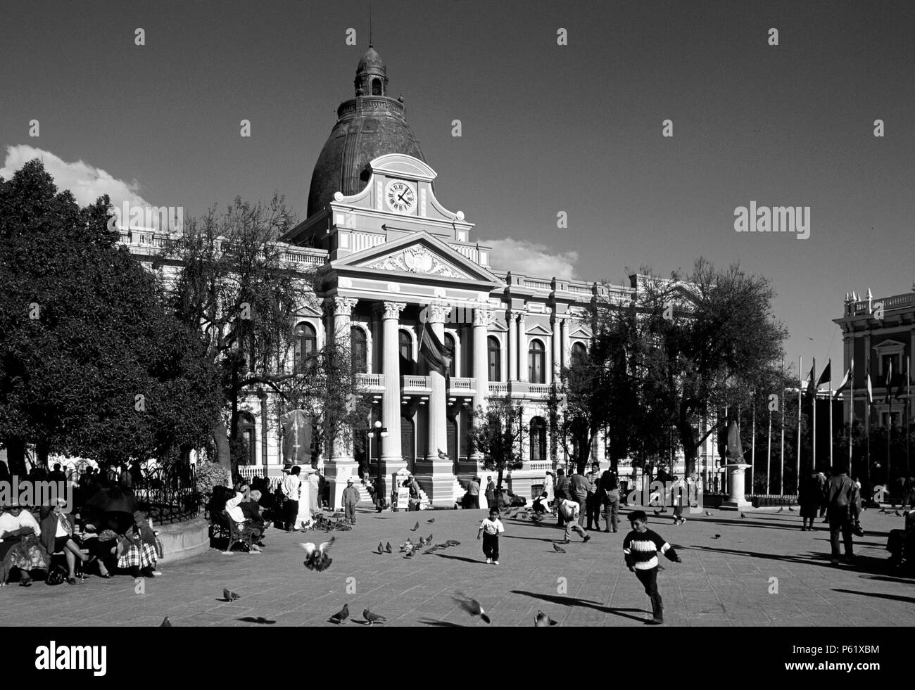 Le PALAIS DU GOUVERNEMENT À LA PAZ, sur la place centrale - BOLIVIE Banque D'Images