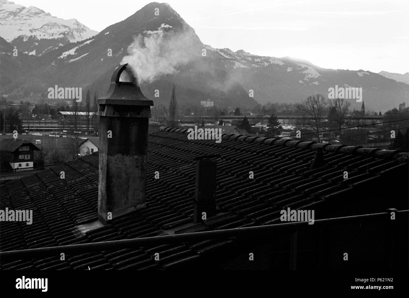 Scène d'hiver dans le district de Interlaken-Oberhasli, dans le canton de Berne, Suisse, en janvier 2008. Banque D'Images