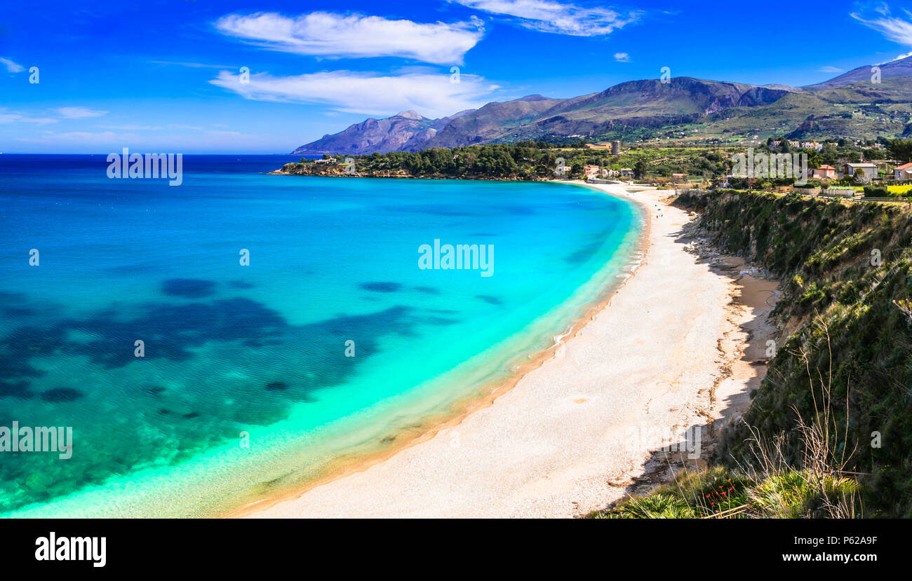 Belle plage, Scopello Sicile,italie. Banque D'Images