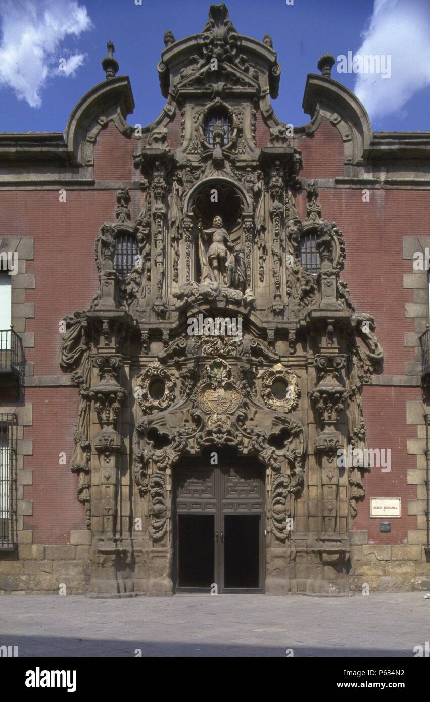 Musée MUNICIPAL DE MADRID, MUSÉE DE L'histoire réelle. EDIFICIO DEL REAL HOSPICIO DE SAN FERNANDO (CALLE FUENCARRAL 76). ARQUITECTO : PEDRO DE RIBERA. ESTILO BARROCO. Banque D'Images