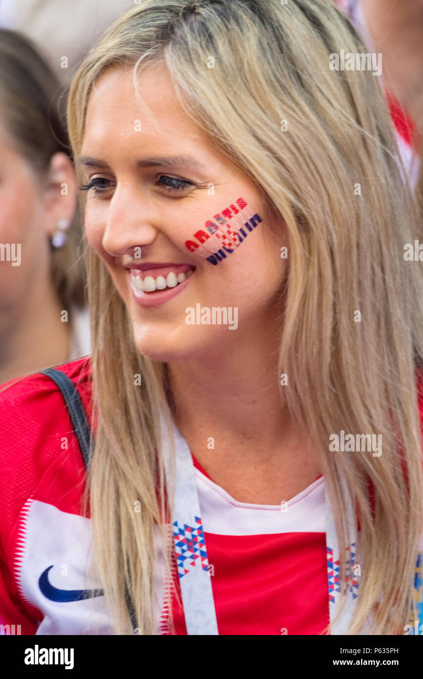 Fan de football croate pendant la Coupe du Monde de la FIFA 2018 en Russie Banque D'Images