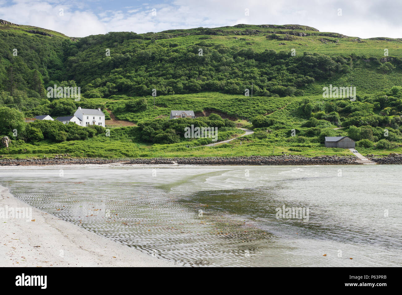 Belle plage de sable blanc de Calgary sur l'île de Mull en Ecosse, Inner Hebrides Banque D'Images