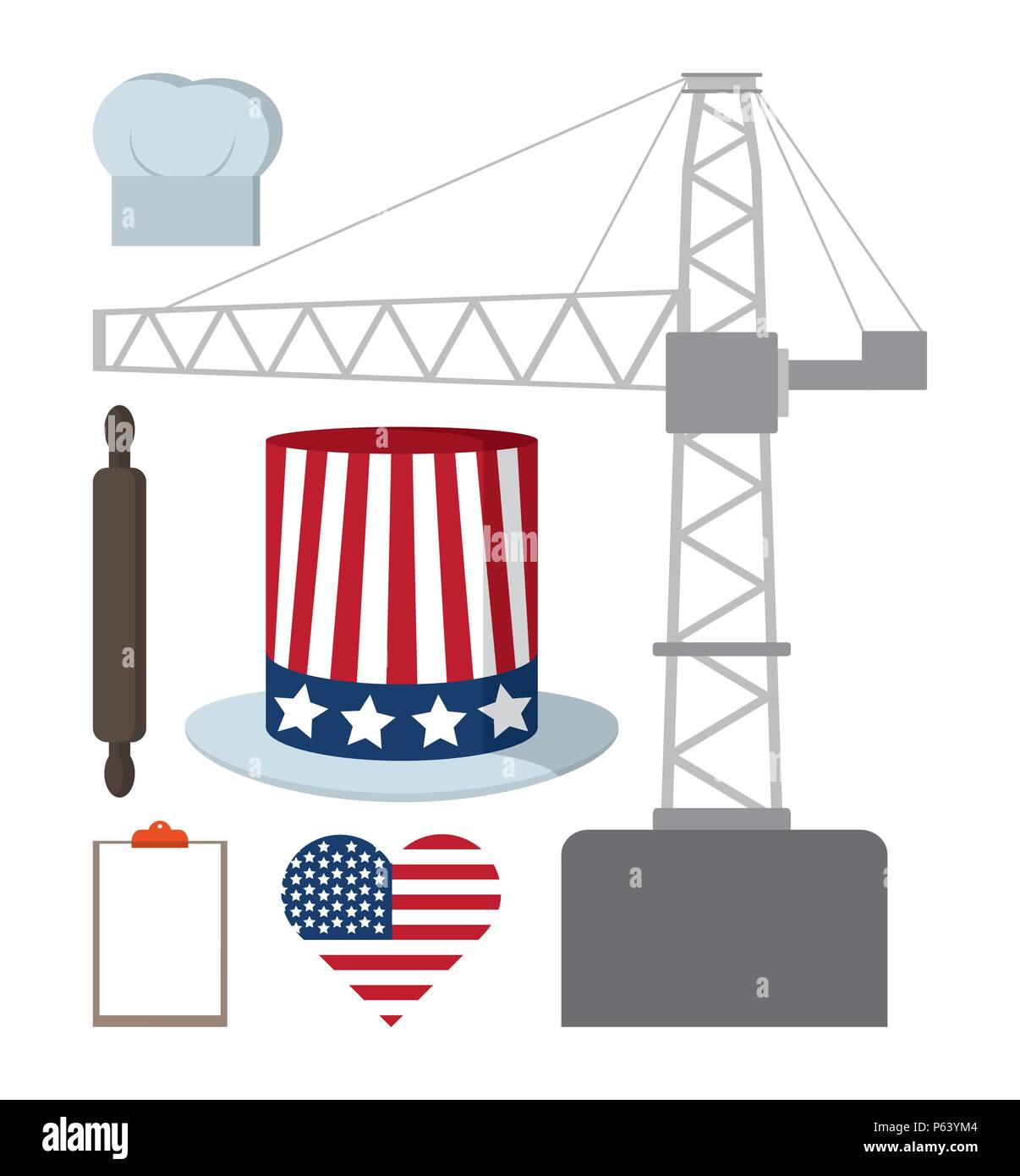 Ensemble d'éléments de la fête du travail vector illustration graphic design Illustration de Vecteur