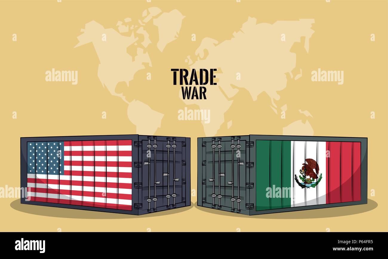 Guerre commerciale concept Illustration de Vecteur