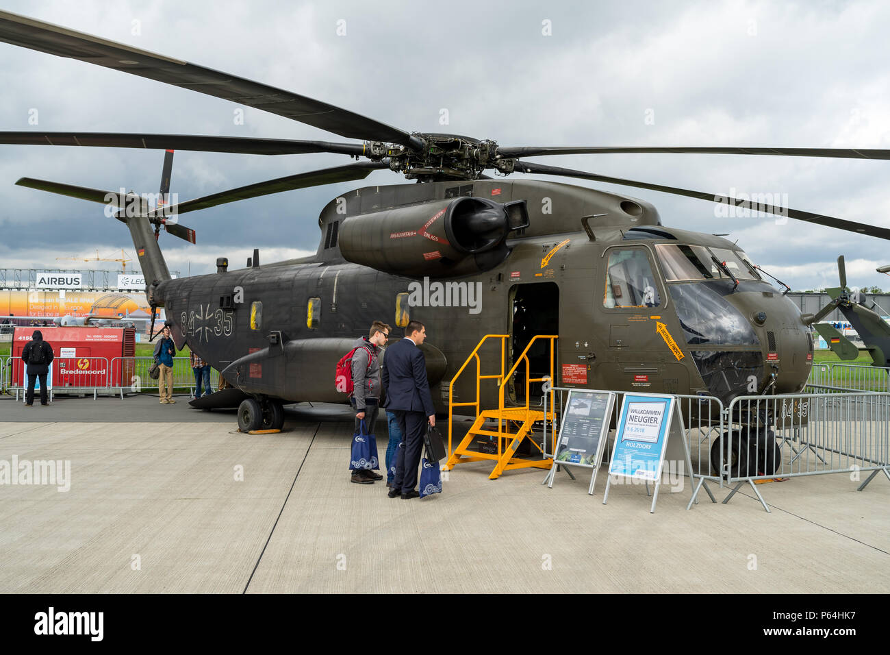 BERLIN, ALLEMAGNE - 26 avril 2018 : cargo lourd Sikorsky CH-53K hélicoptère King étalon. Marine allemande. ILA Berlin Air Show Exhibition 2018 Banque D'Images