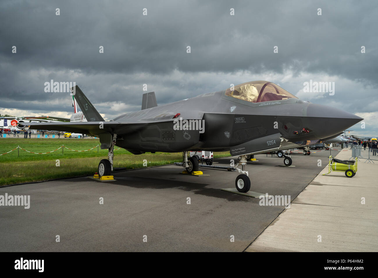 BERLIN, ALLEMAGNE - 26 avril 2018 : Stealth combat polyvalent Lockheed Martin F-35 Lightning II. US Air Force. ILA Berlin Air Show Exhibition 2018 Banque D'Images