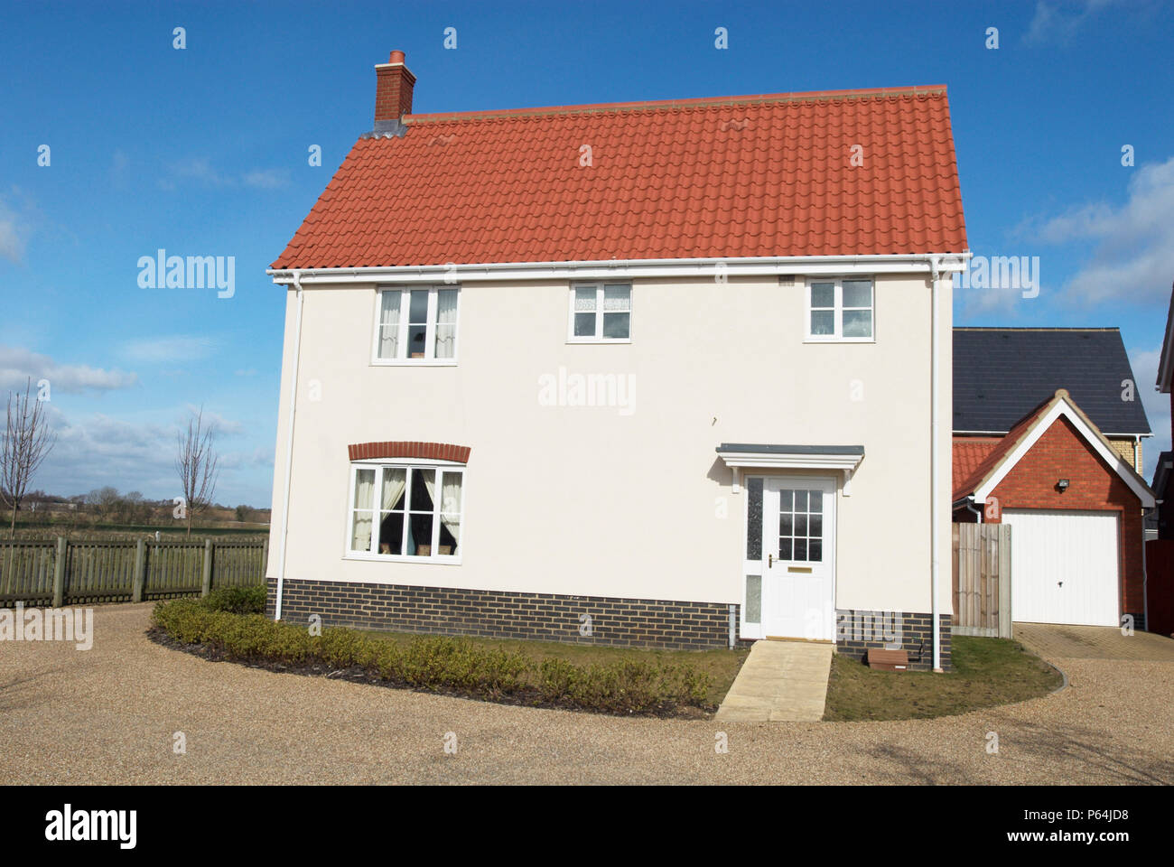 Dans un style maison de famille moderne, Hadleigh, Suffolk, UK Banque D'Images