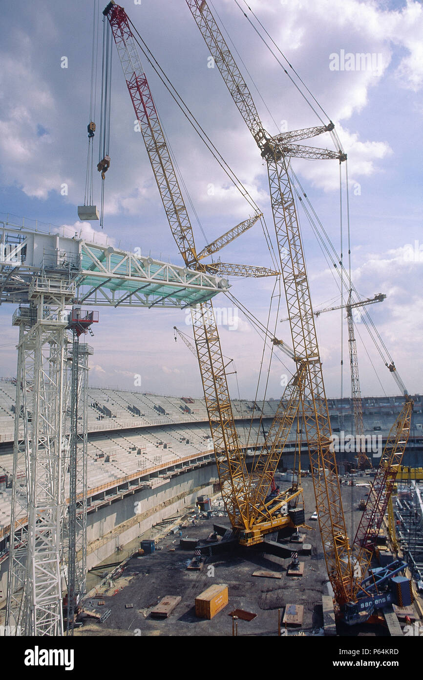 La construction du Stade de France d'acier. Banque D'Images