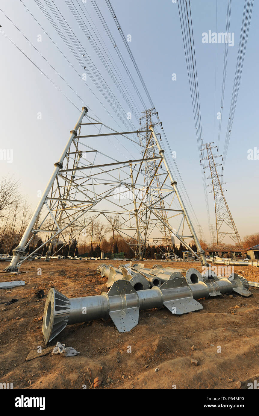 Pylône en cours de construction, l'est de Beijing, Chine Banque D'Images