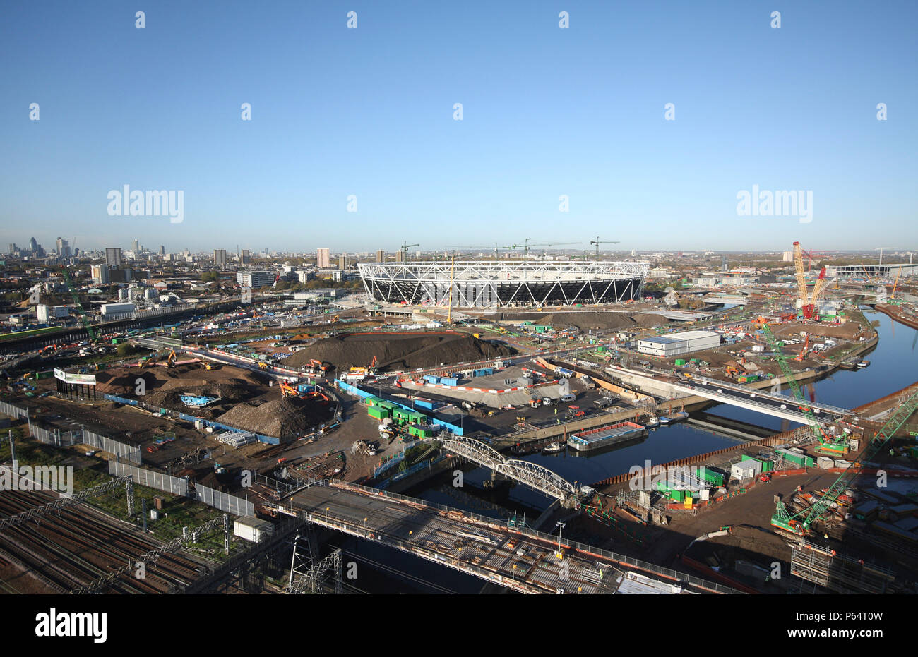 Site de construction du stade olympique, Août 2010 Banque D'Images