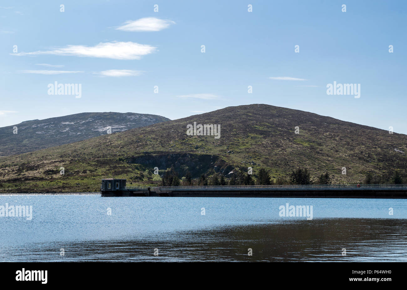 Une vue sur le Reservior Spelga vers les montagnes de Mourne Banque D'Images