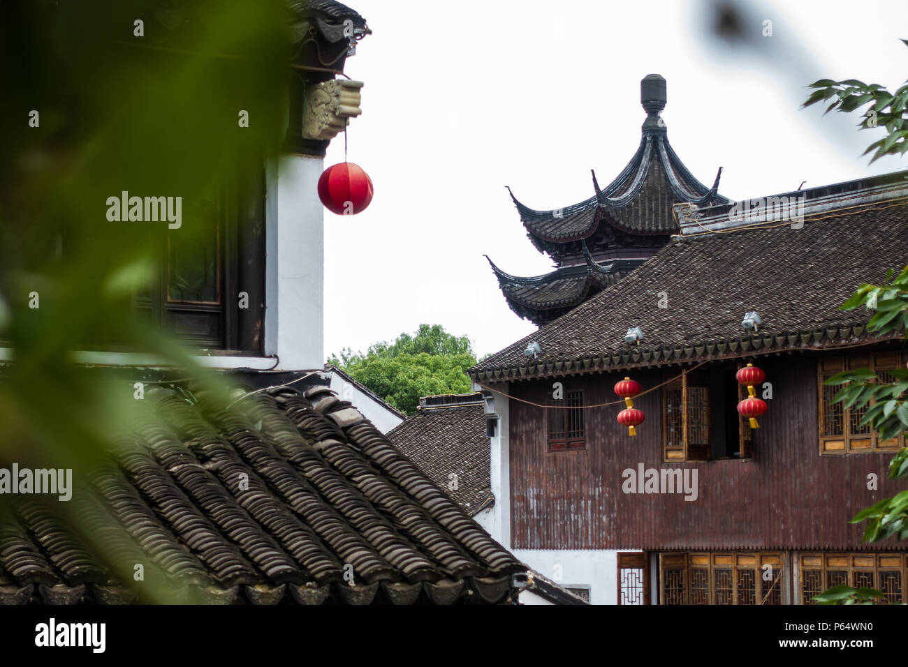 L'architecture traditionnelle et beaux paysages de Tang Shan Jie à Suzhou, Chine le 2 juin, 2018 Banque D'Images