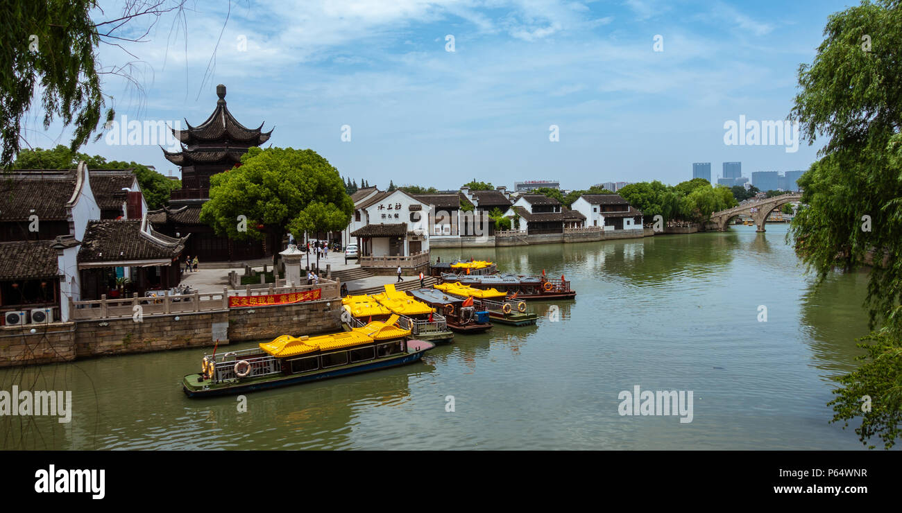 L'architecture traditionnelle et beaux paysages de Tang Shan Jie à Suzhou, Chine le 2 juin, 2018 Banque D'Images