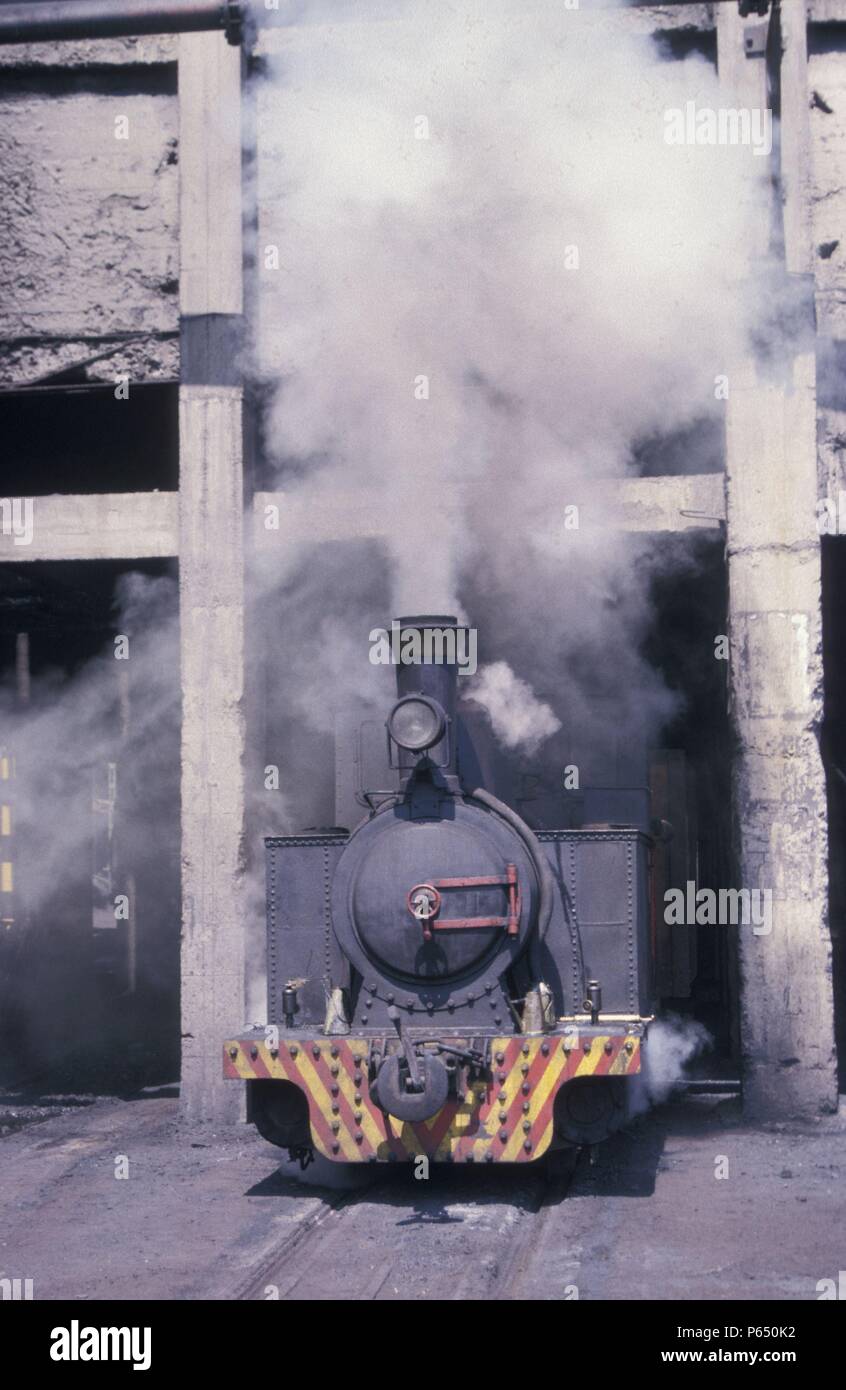 0-4-0T n°5 'barrio' Vega une voie métrique non identifiés de l'extraction peut-être beauté Couillet Mai 1987. Banque D'Images