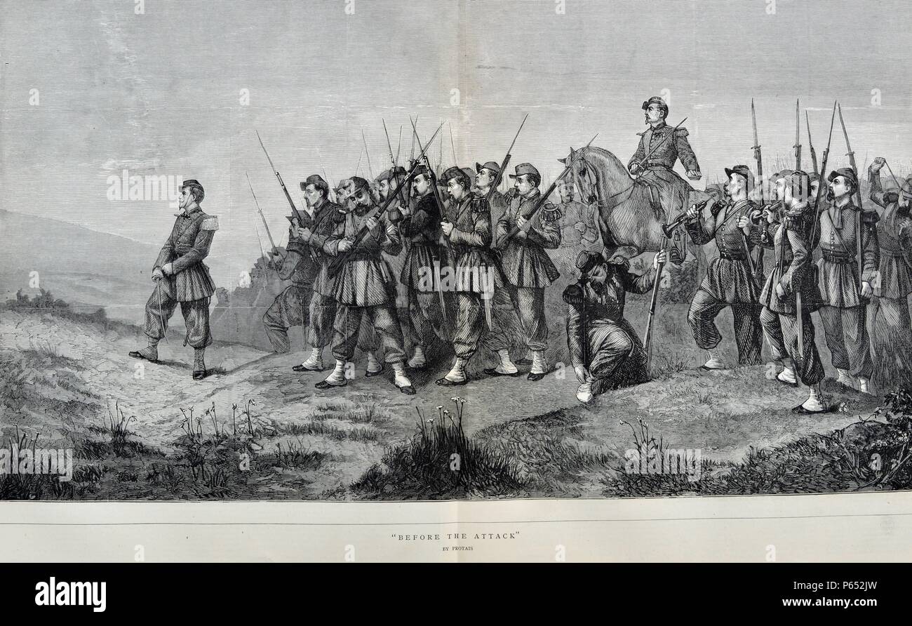 Gravure d'une peinture de Paul Alexandre Protais (1825-1890) un peintre d'histoire français. Datée 1870 Banque D'Images