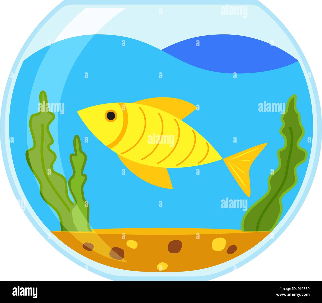 Aquarium poissons ronds cartoon coloré Illustration de Vecteur