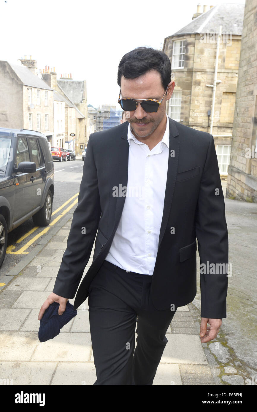 Si les jeunes, ancien "Pop Idol" gagnant, arrive pour la peine à Jedburgh Sheriff Court après avoir plaidé coupable à la conduite imprudente lors d'un incident en janvier où il est entré en collision avec un autre véhicule et près a heurté un piéton. Les jeunes seront en vedette : où : Jedburgh, Scottish Borders, Royaume-Uni Quand : 28 mai 2018 Credit : Euan Cherry/WENN Banque D'Images