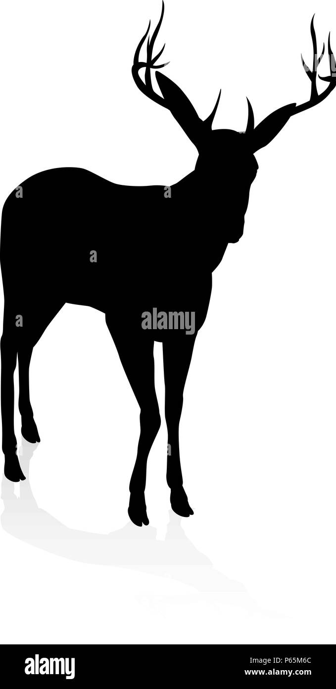 Silhouette Animal Deer Illustration de Vecteur