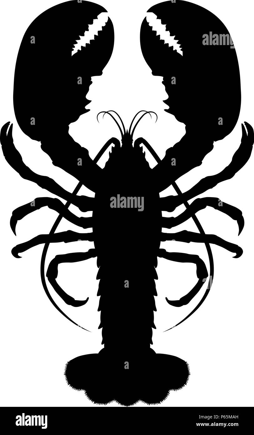 Silhouette de homard Illustration de Vecteur