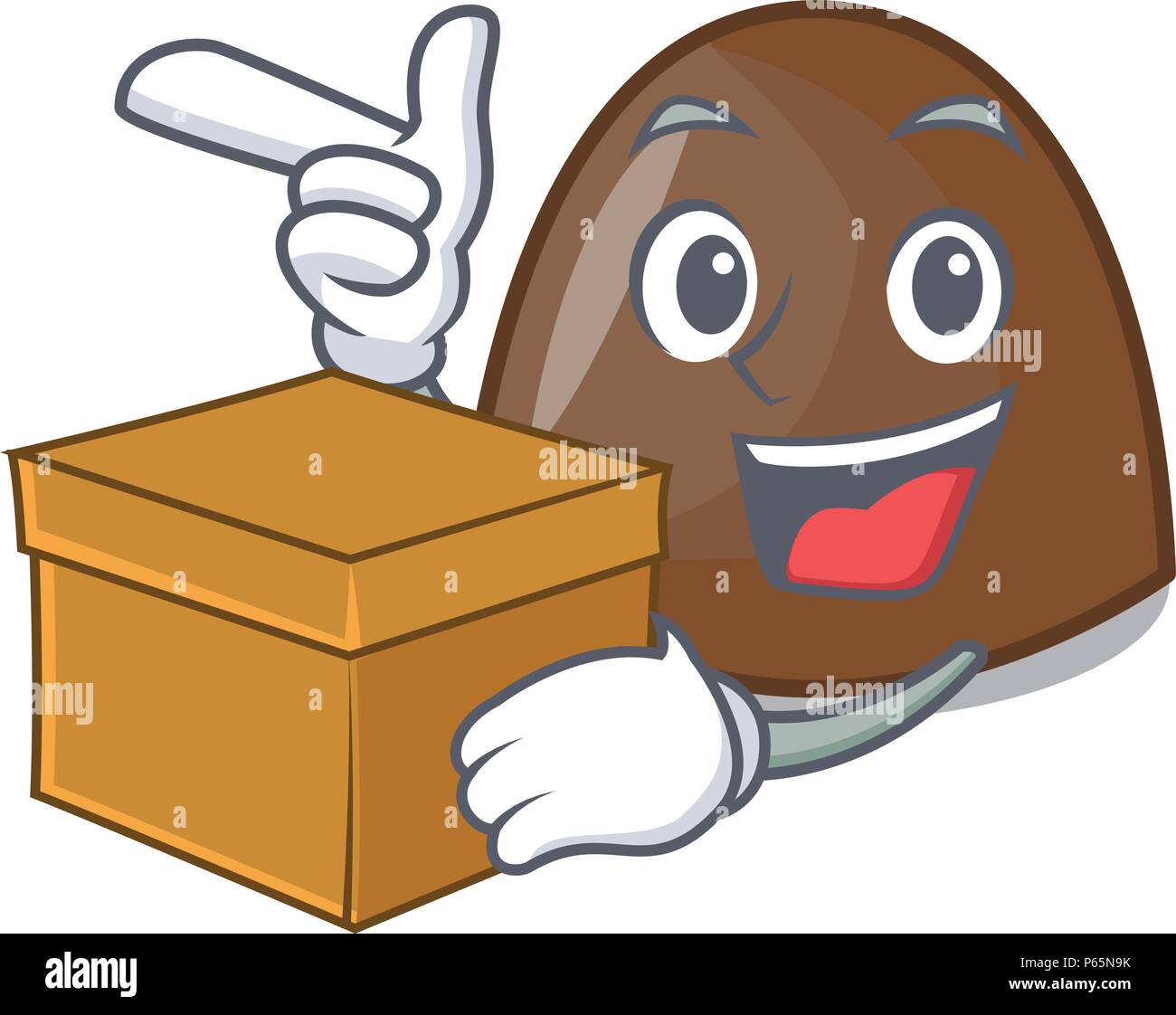 Boîte de chocolats avec cartoon caractère Illustration de Vecteur