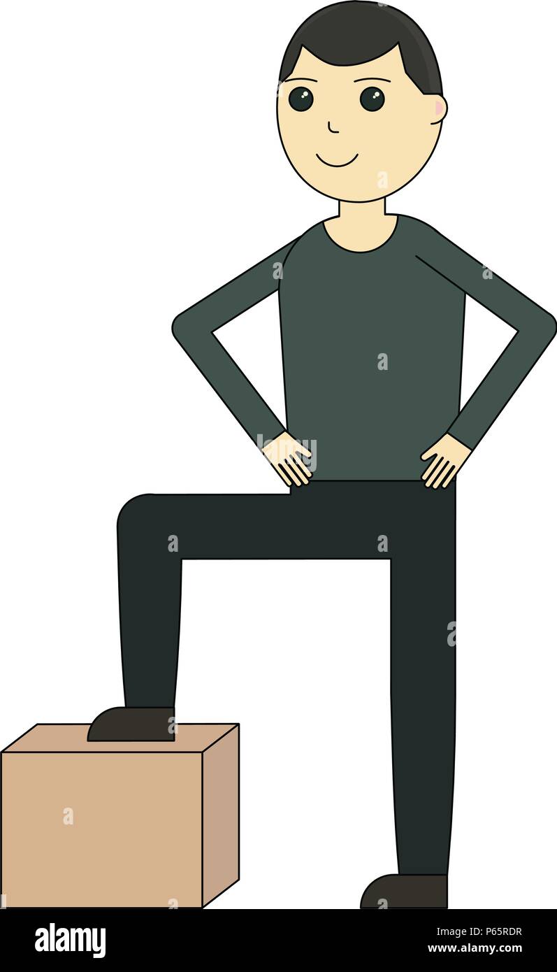 Delivery man. Personnage et service de livraison isolé sur fond blanc Illustration de Vecteur