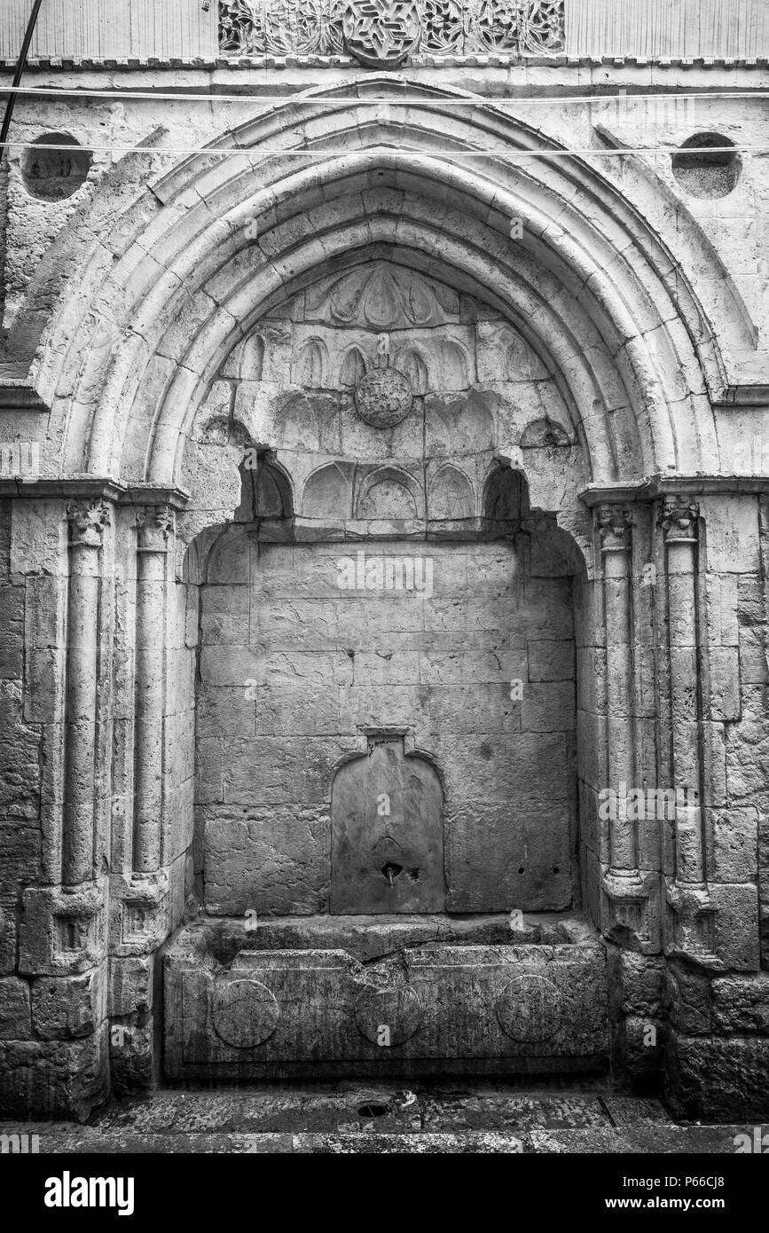 Fontaine publique de Jérusalem construit pour le Sultan Soliman le Magnifique. Israël Banque D'Images